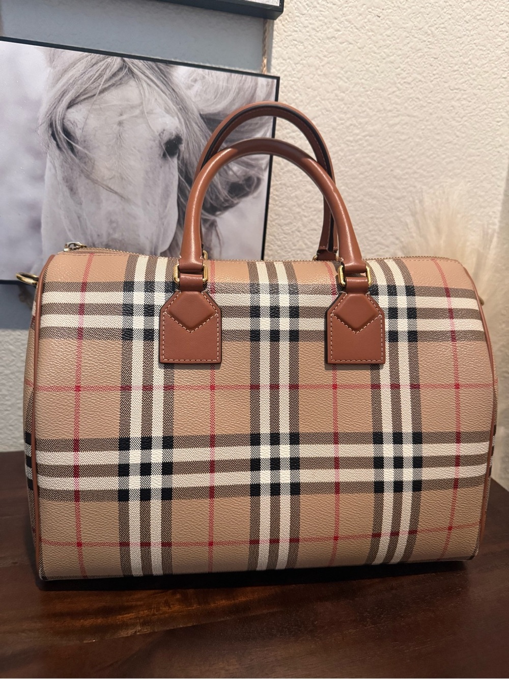 Burberry Medium Check Bowling Bag - Picture 2 of 9